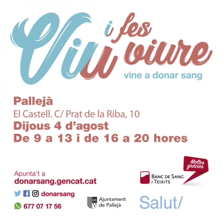 Cartell de la campanya de donació de sang a Pallejà